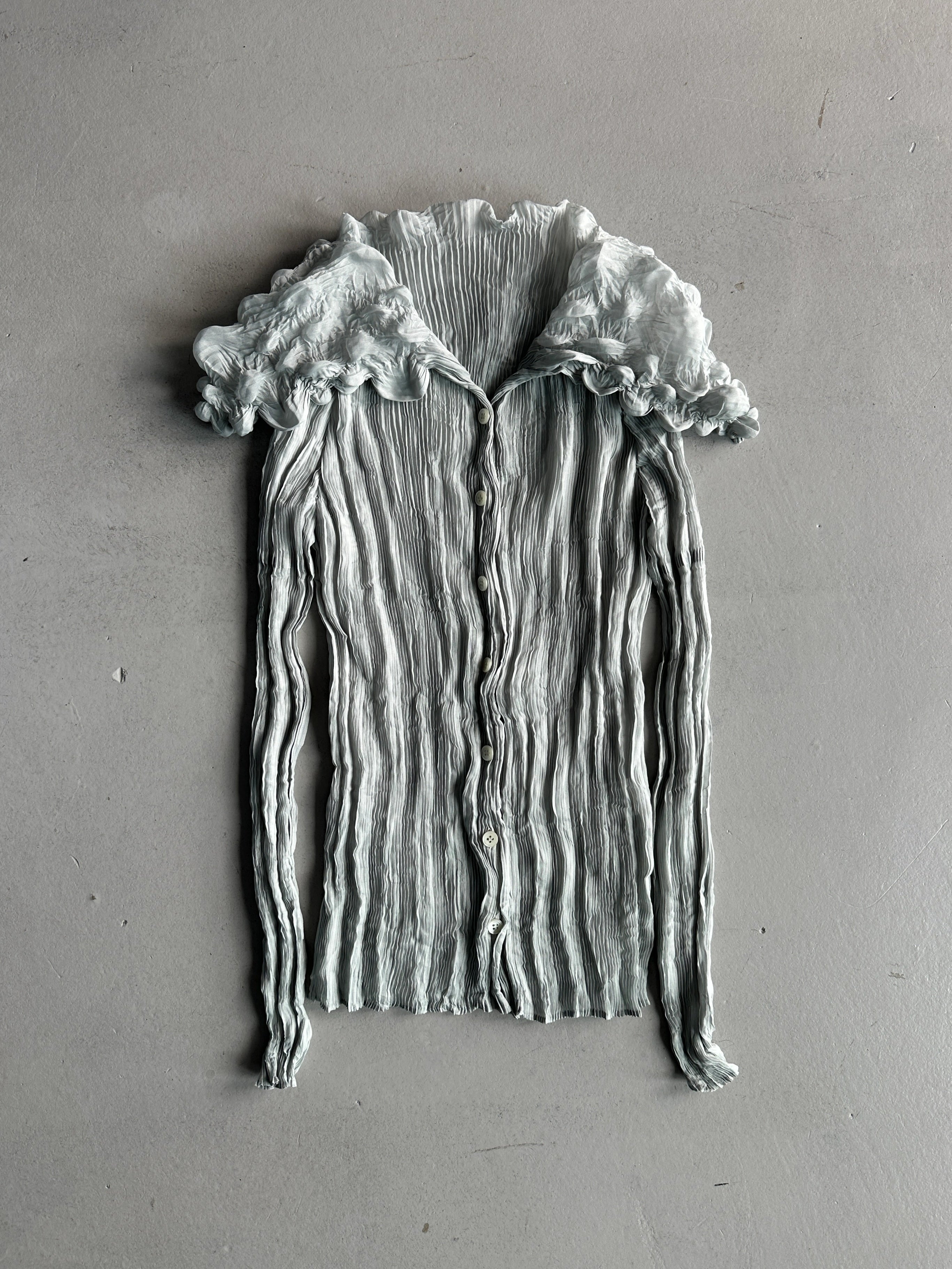 ISSEY MIYAKE - F/W 2000 BUBBLE PLEATED BUTTONED BLOUSE
