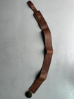 ARMANI JEANS - early 2000s WIDE BELT WITH OVERSIZED ROUNDED BRUSHED BRASS BUCKLE