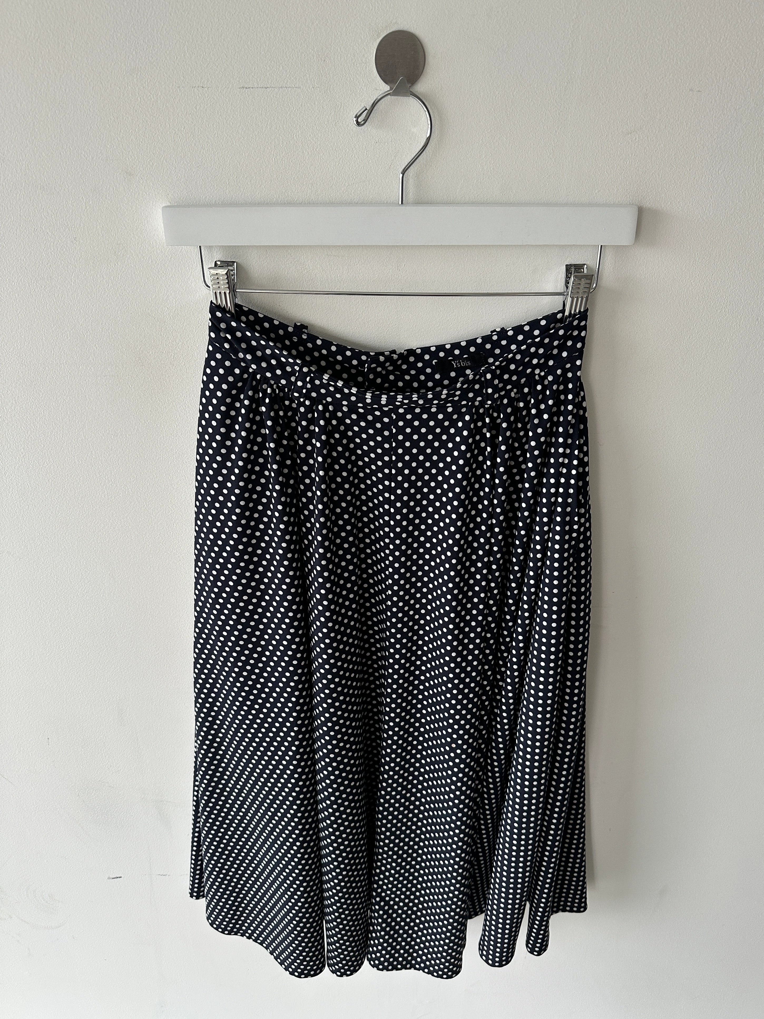 YOHJI YAMAMOTO -  S/S 1996 POLKA DOT FLARED MIDI SKIRT