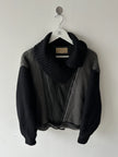 ICEBERG BY J.C. DE CASTELBAJAC - 1980s KNITTED JACKET WITH LEATHER PANEL