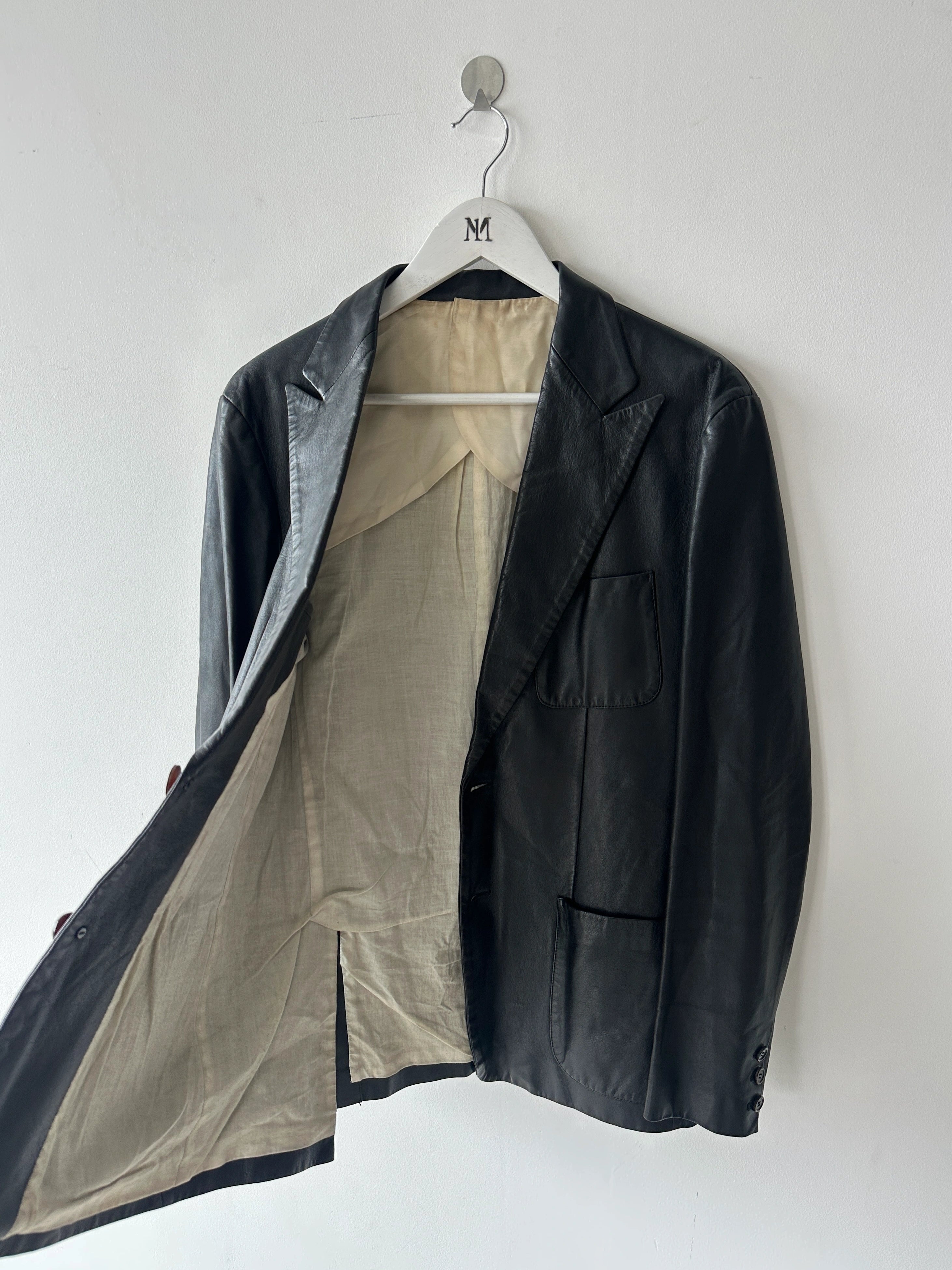 MASAKI MATSUSHIMA - 2000s SAMPLE LEATHER BLAZER