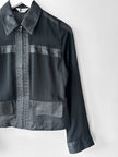 KANSAI YAMAMOTO - late 1990s CROP FIT SHEER JACKET WITH SATIN PANELING