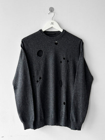 DANIELE ALESSANDRINI - 2000s CREWNECK JUMPER WITH CUT OUTS FRONT