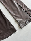 ARMANI JEANS - 2000s WIDE LEG DISTRESSED LEATHER TROUSERS