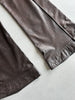ARMANI JEANS - 2000s WIDE LEG DISTRESSED LEATHER TROUSERS