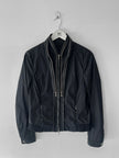 JOHN RICHMOND - early 2000s NYLON JACKET WITH TRIPLE ZIP AT COLLAR