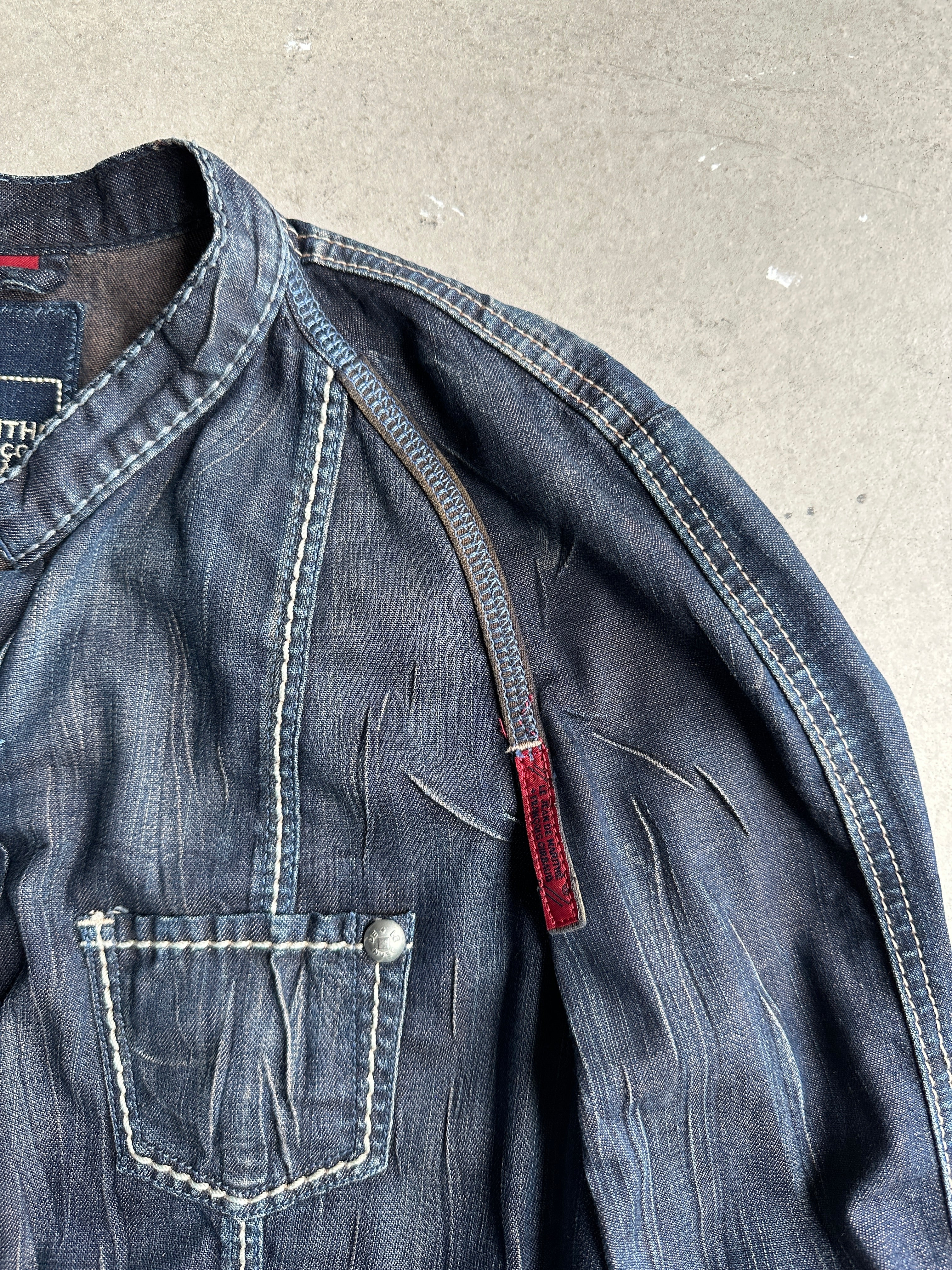 MARITHÉ + FRANÇOIS GIRBAUD - 2000s DISTRESSED DENIM LIGHT JACKET