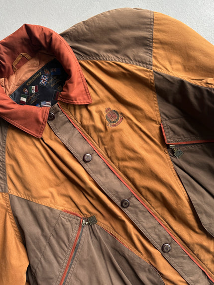 1980s ITALIAN LABEL PANELED PUFFER BOMBER JACKET