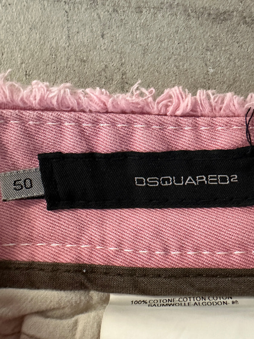 DSQUARED2 - ARCHIVE S/S 2004 HOLY GRAIL 46 PINK DIGGIDDY BIKER JEANS TROUSERS
