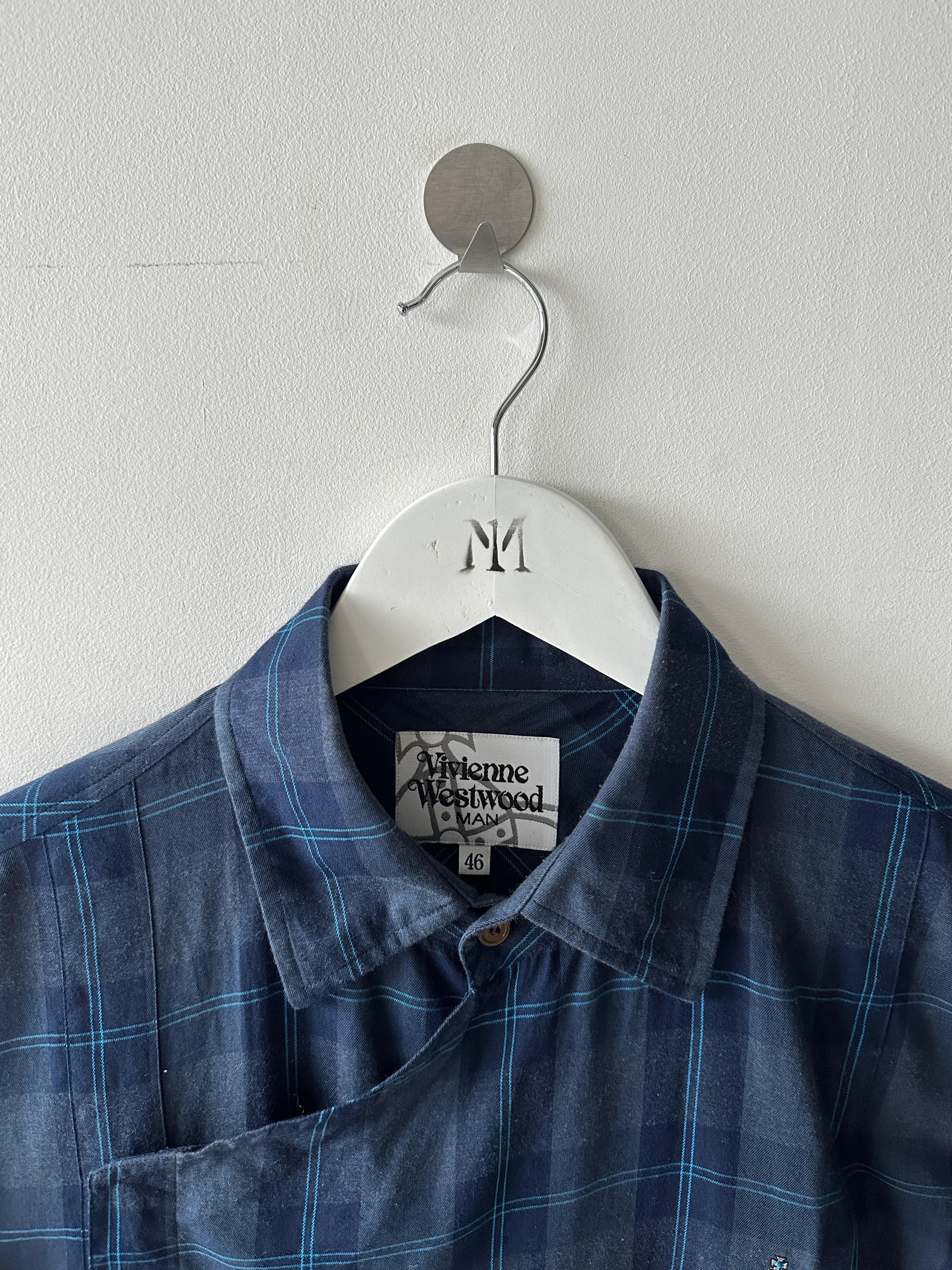 VIVIENNE WESTWOOD - 2000s PLAID SHIRT WITH ASYMMETRICAL PANEL