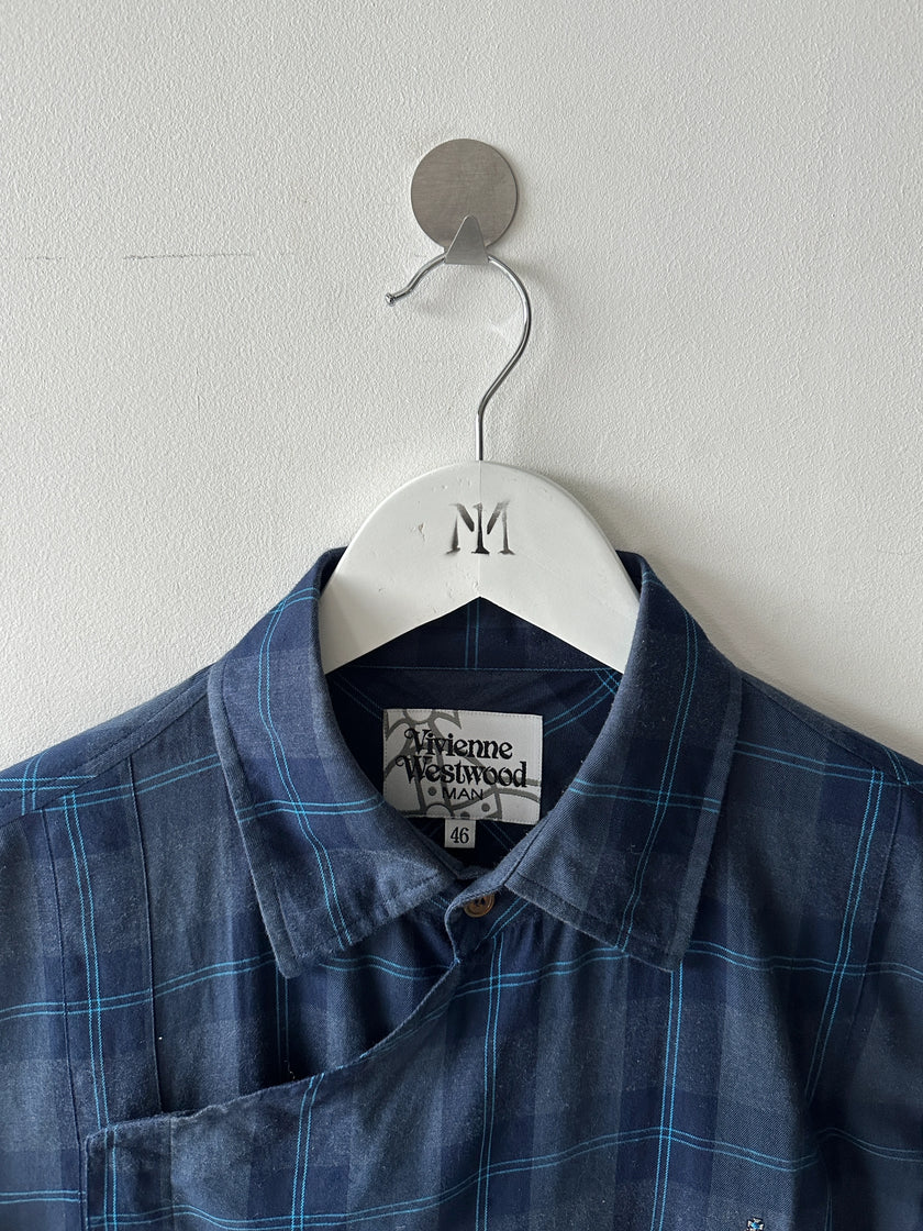VIVIENNE WESTWOOD - 2000s PLAID SHIRT WITH ASYMMETRICAL PANEL