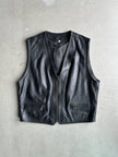 1980s LEATHER WAISTCOAT