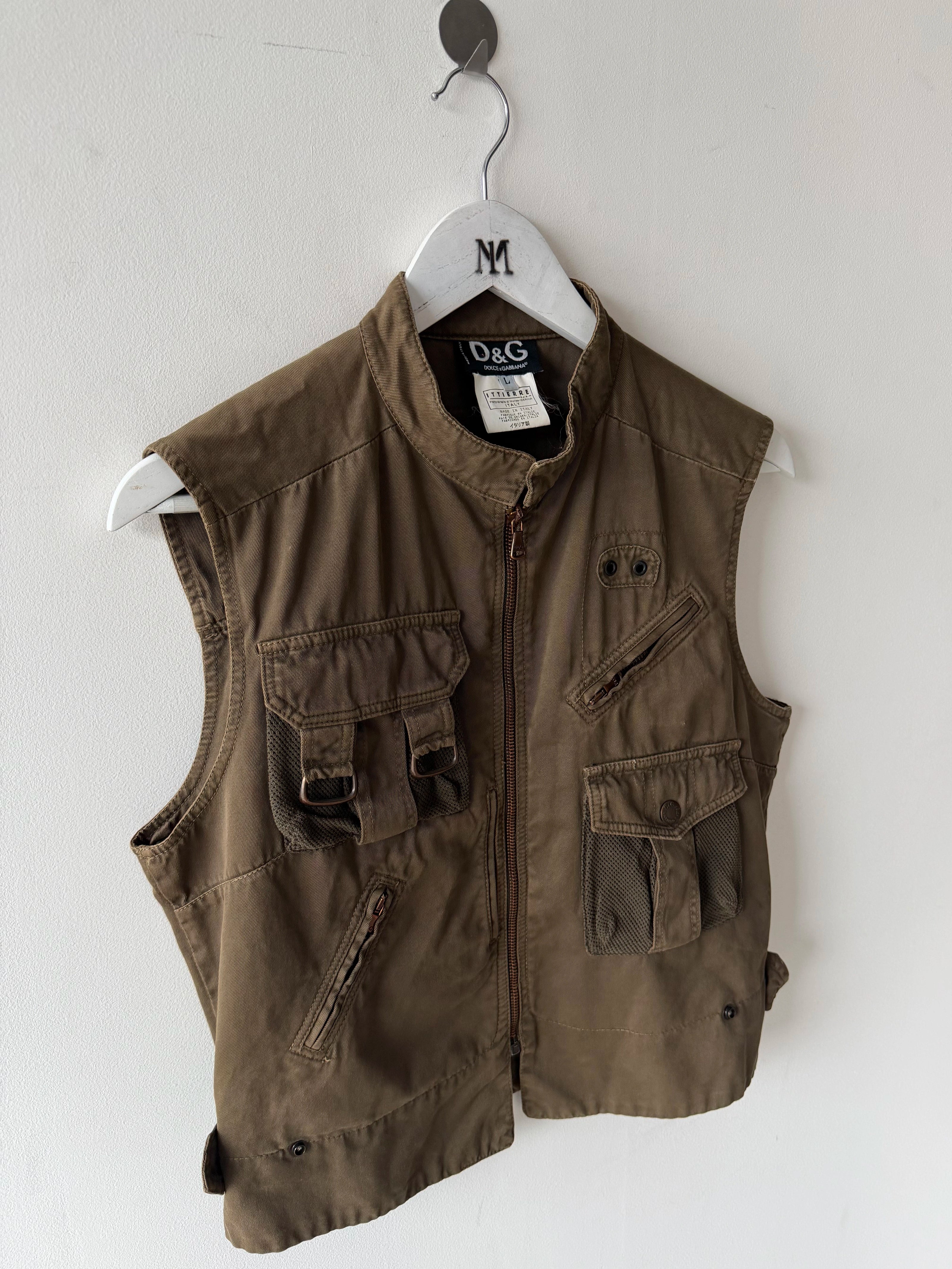 DOLCE & GABBANA -S/S 2003 CARGO ZIPPED VEST GILET