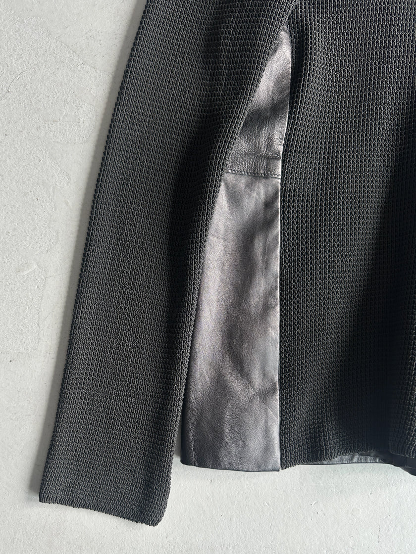 GIANFRANCO FERRÉ - 1990s LEATHER PANELED JACKET