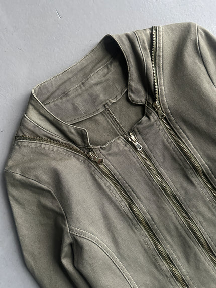 1990s TRIPLE ZIP FRONT CROP FIT JACKET