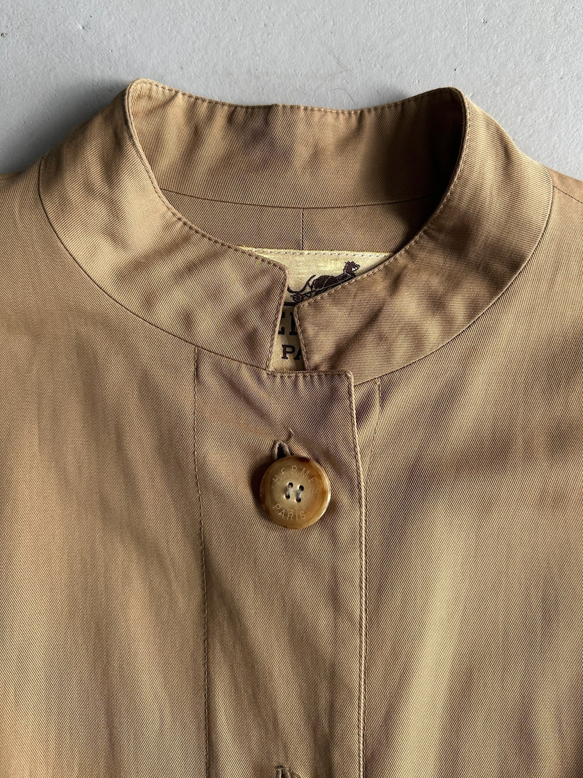 HERMÈS - 1970s MANDARIN COLLAR TRENCH COAT