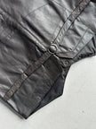 1980s STITCHED PANELING LEATHER VEST