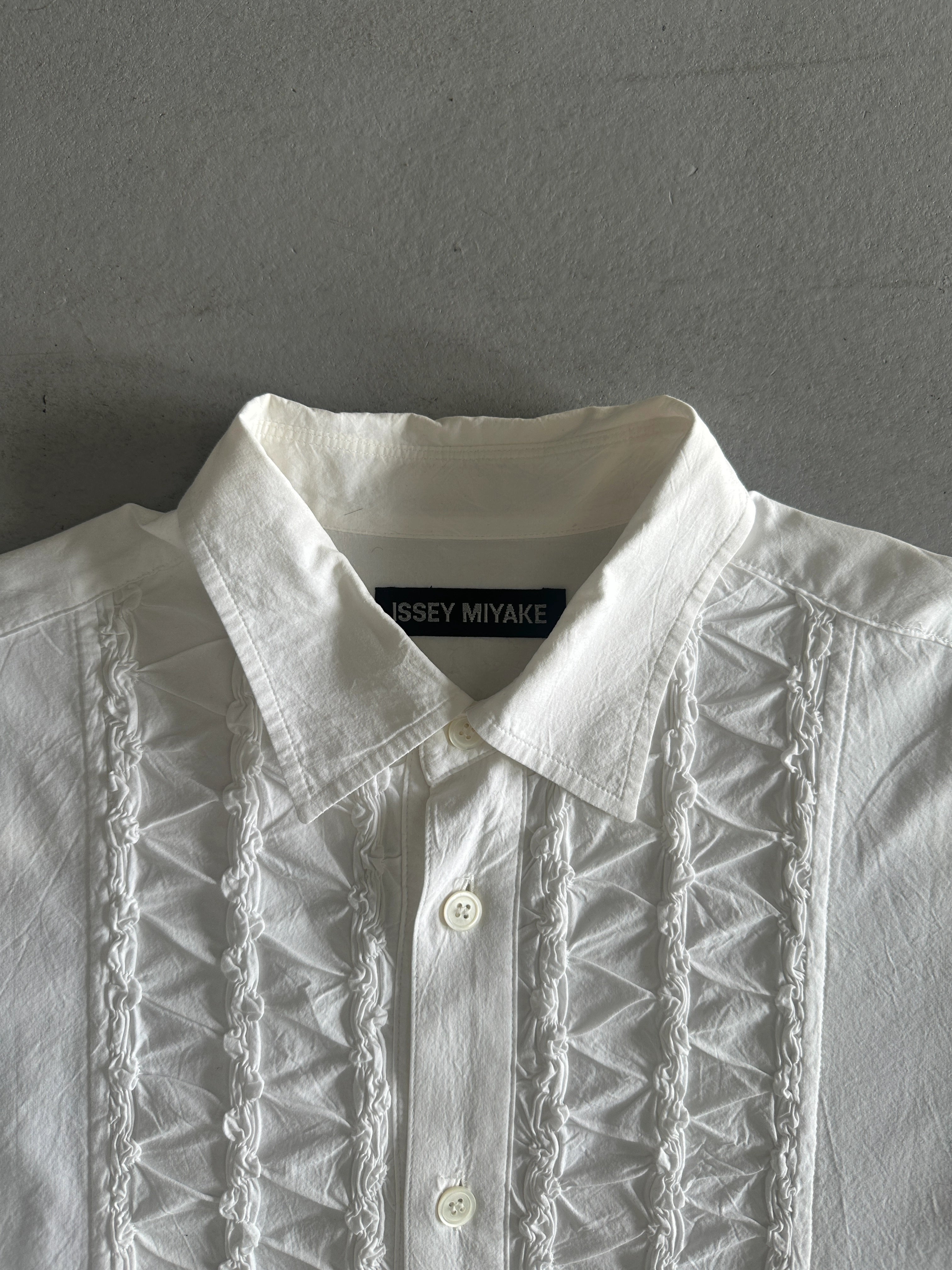 ISSEY MIYAKE - S/S 2005 KNOT FRONT PANEL LONG SLEEVE SHIRT