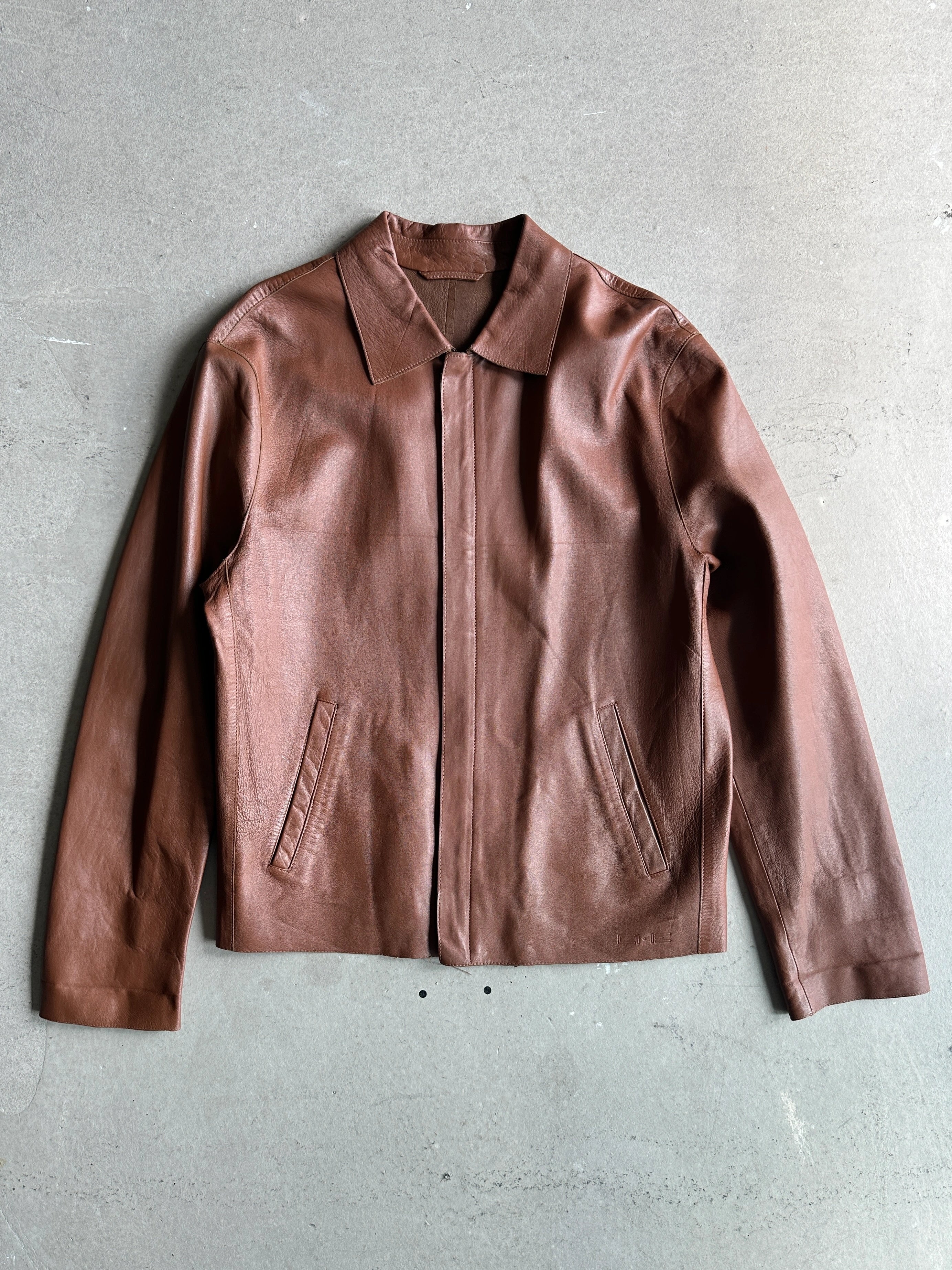 1990s STRAIGHT FIT LIGHT LEATHER JACKET