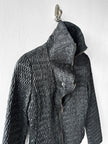 EMPORIO ARMANI - F/W 2009 TEXTURED JACKET WITH RUFFLED COLLAR AND ZIP DETAILS