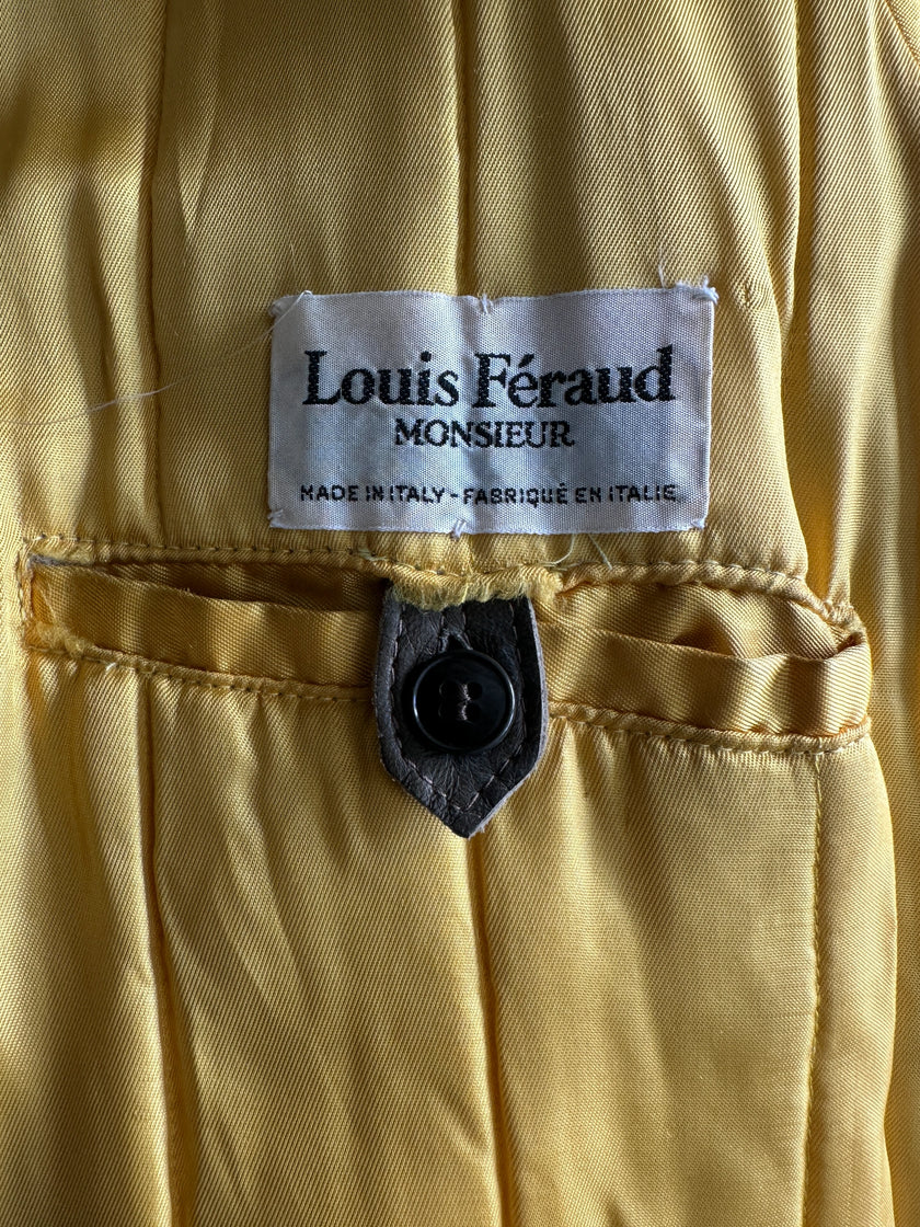 LOUIS FÉRAUD - 1980s CONTRASTING GREEN LAYERED LEATHER JACKET