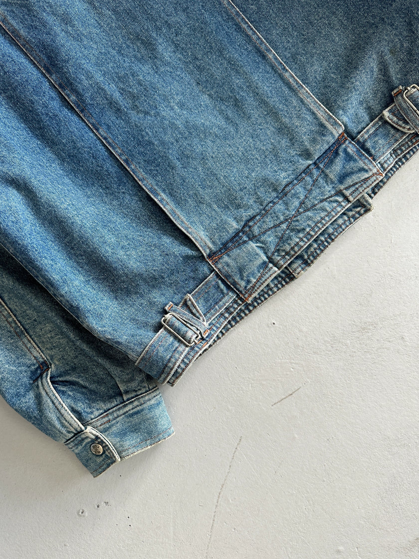 KRIZIA - 1980s DOUBLE BREASTED DENIM BOMBER JACKET