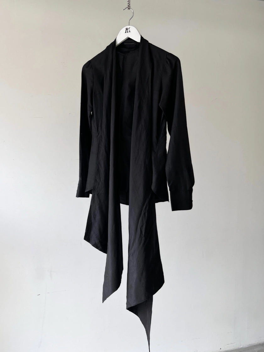 YOHJI YAMAMOTO - S/S 2003 OVERSIZED BOW NECK SILK BLOUSE