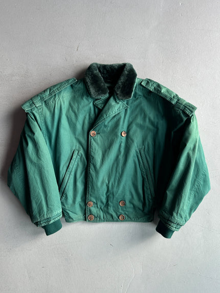 GIANNI VERSACE - 1980s BOMBER JACKET WITH FUR COLLAR