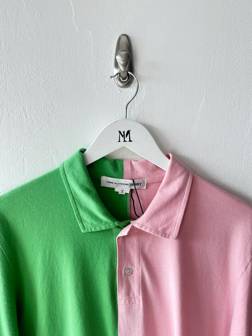 COMME DES GARÇONS - S/S 2005 TWO TONE POLO T-SHIRT