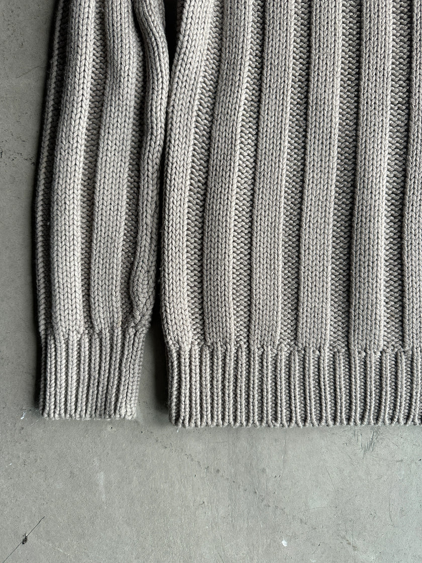 DANIELE ALESSANDRINI - 1990s WRAP AROUND COLLAR CHUNKY KNIT JUMPER