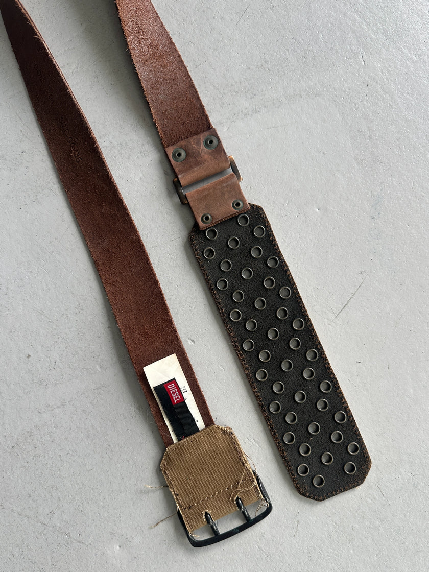 DIESEL - early 2000s LEATHER AND CANVAS BELT