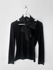 DRIES VAN NOTEN - late 1990s LONG SLEEVE TOP WITH OVERSIZED SCARF COLLAR