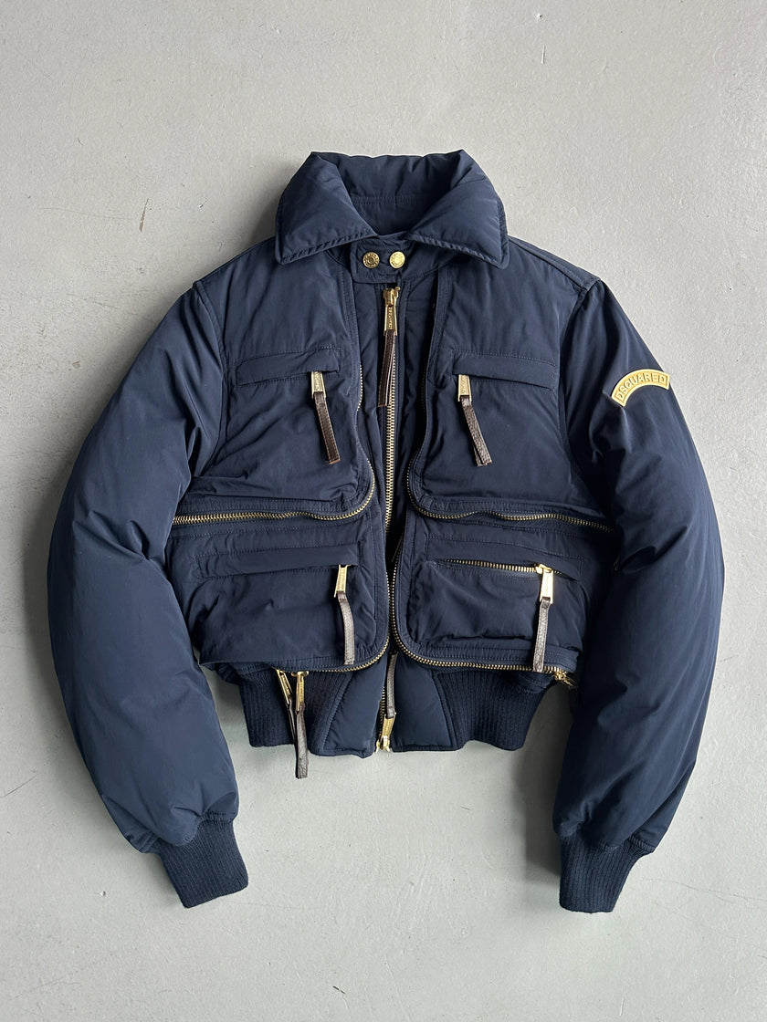 DSQUARED2 - F/W 2009 CROP FIT MULTI ZIP PUFFER BOMBER JACKET