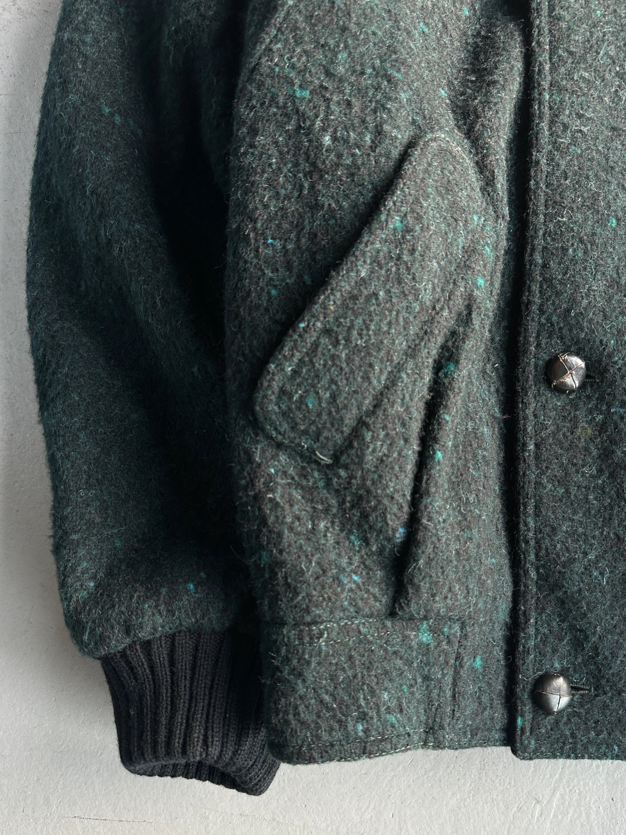 VALENTINO - 1980s BOXY FIT WOOL BOMBER JACKET