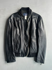 VERSUS VERSACE - early 2000s REMOVABLE COLLAR LEATHER JACKET