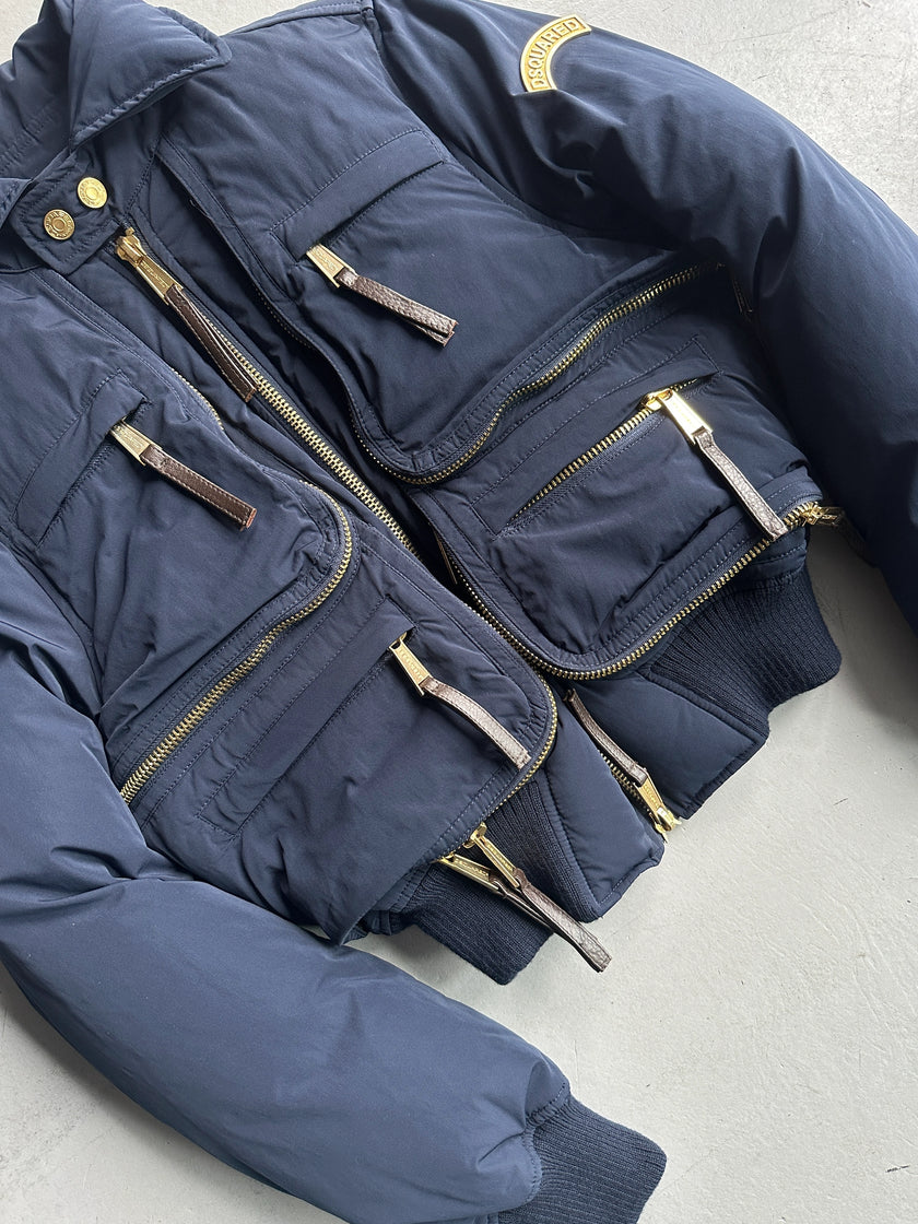 DSQUARED2 - F/W 2009 CROP FIT MULTI ZIP PUFFER BOMBER JACKET