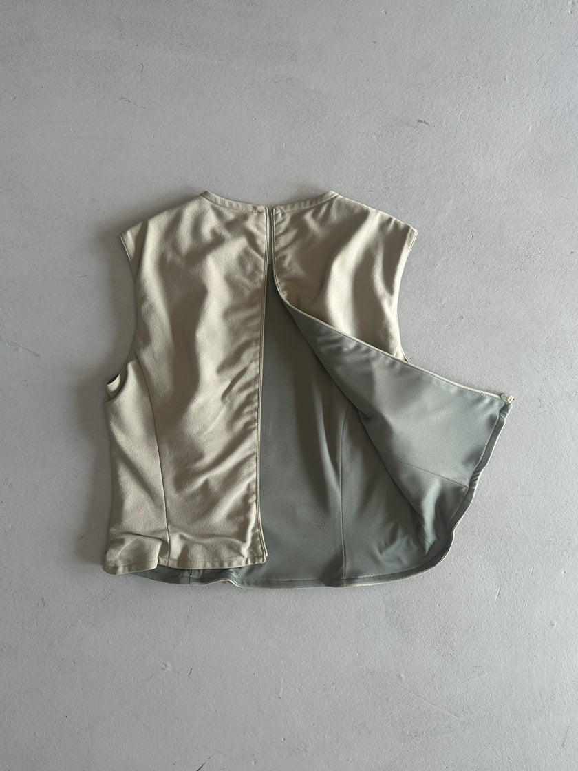 EMPORIO ARMANI - 1990s ZIPPED BACK VEST TOP