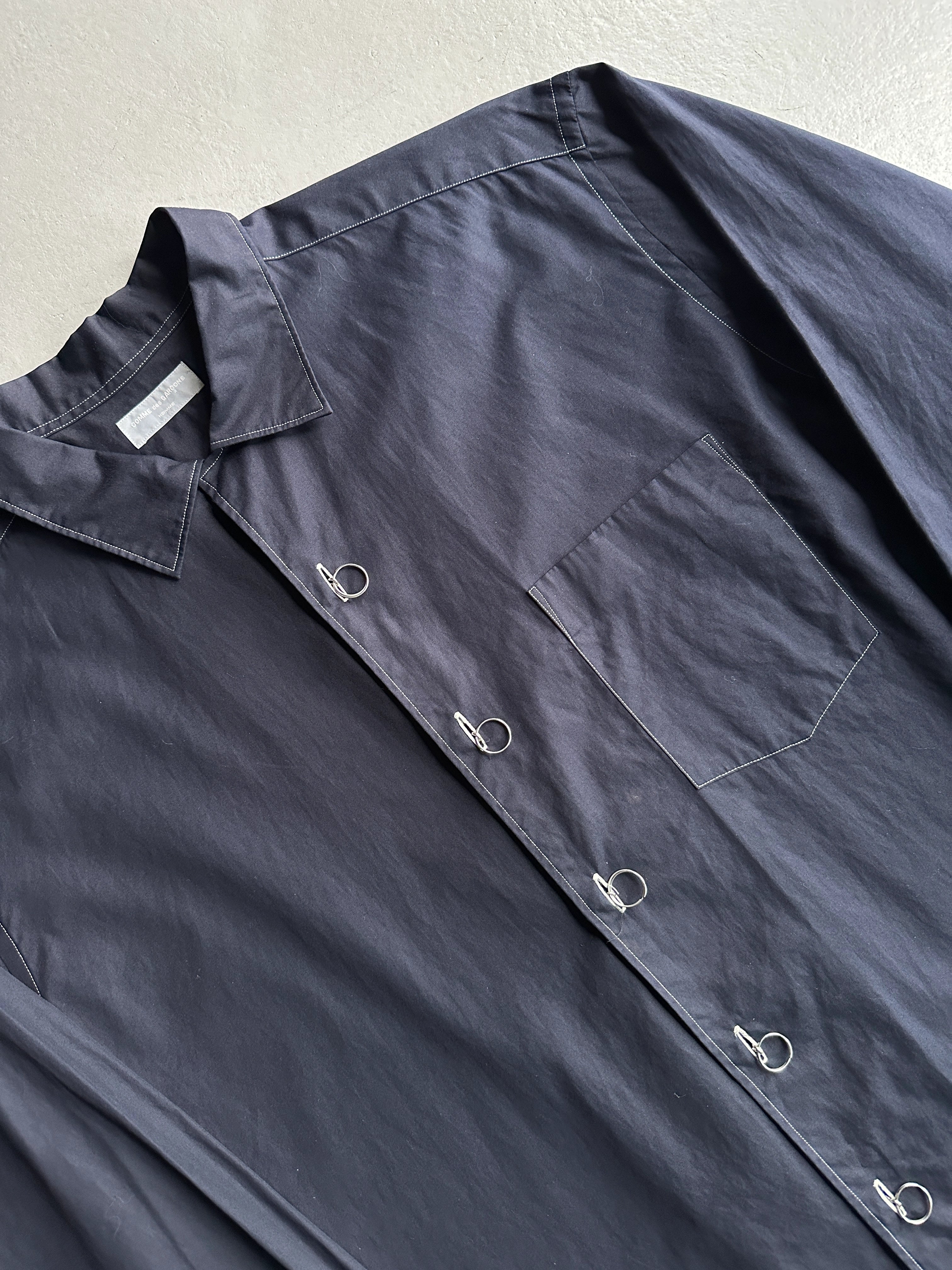 COMME DES GARÇONS- F/W 1990 LONG SLEEVE SHIRT WITH KEY RINGS CLOSURE