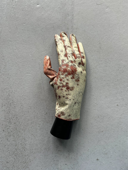 ROBERTO CAVALLI - 1990s ANIMALIER LEATHER GLOVES