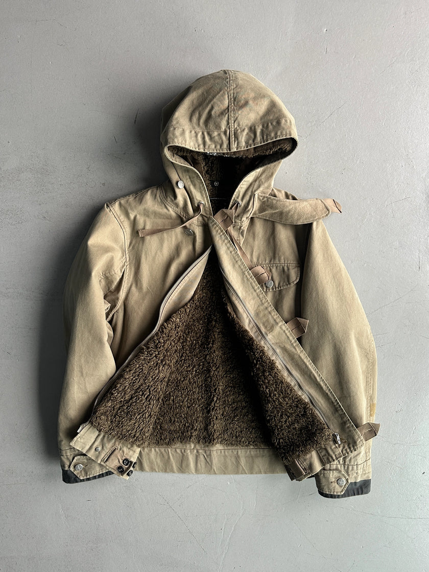 STONE ISLAND DENIMS - A/W 2006 HOODED JACKET WITH REMOVABLE SHEARLING LINING