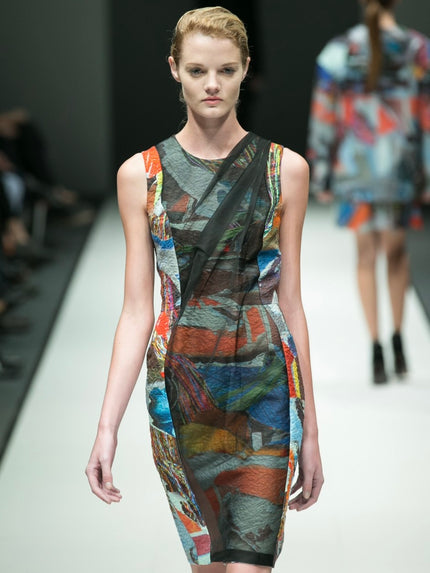 HUSSEIN CHALAYAN - F/W 2013 ABSTRACT PRINT SHEAT DRESS