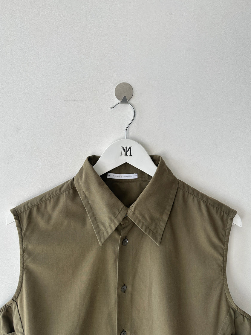 DANIELE ALESSANDRINI - early 2000s VEST SHIRT WITH SIDE BUCKLE STRAPS