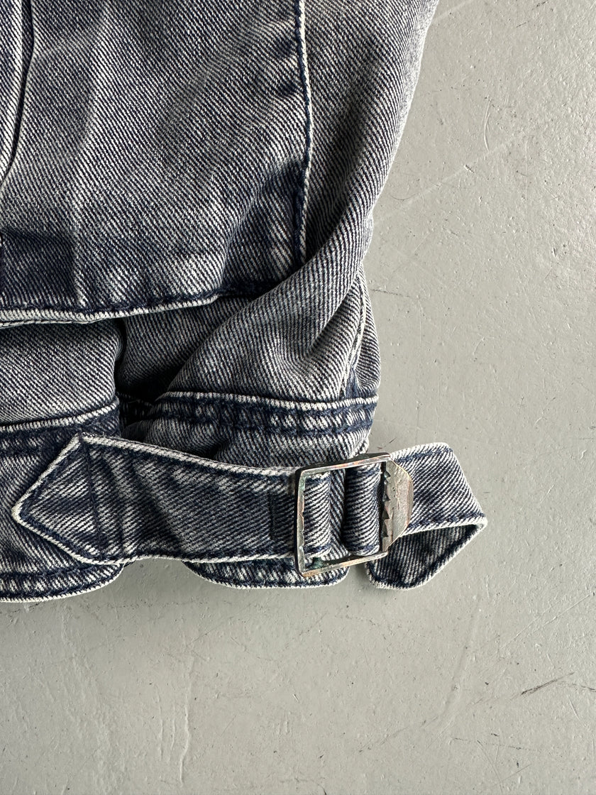 ARMANI JEANS - early 1990s WOOL LINING DENIM BOMBER JACKET