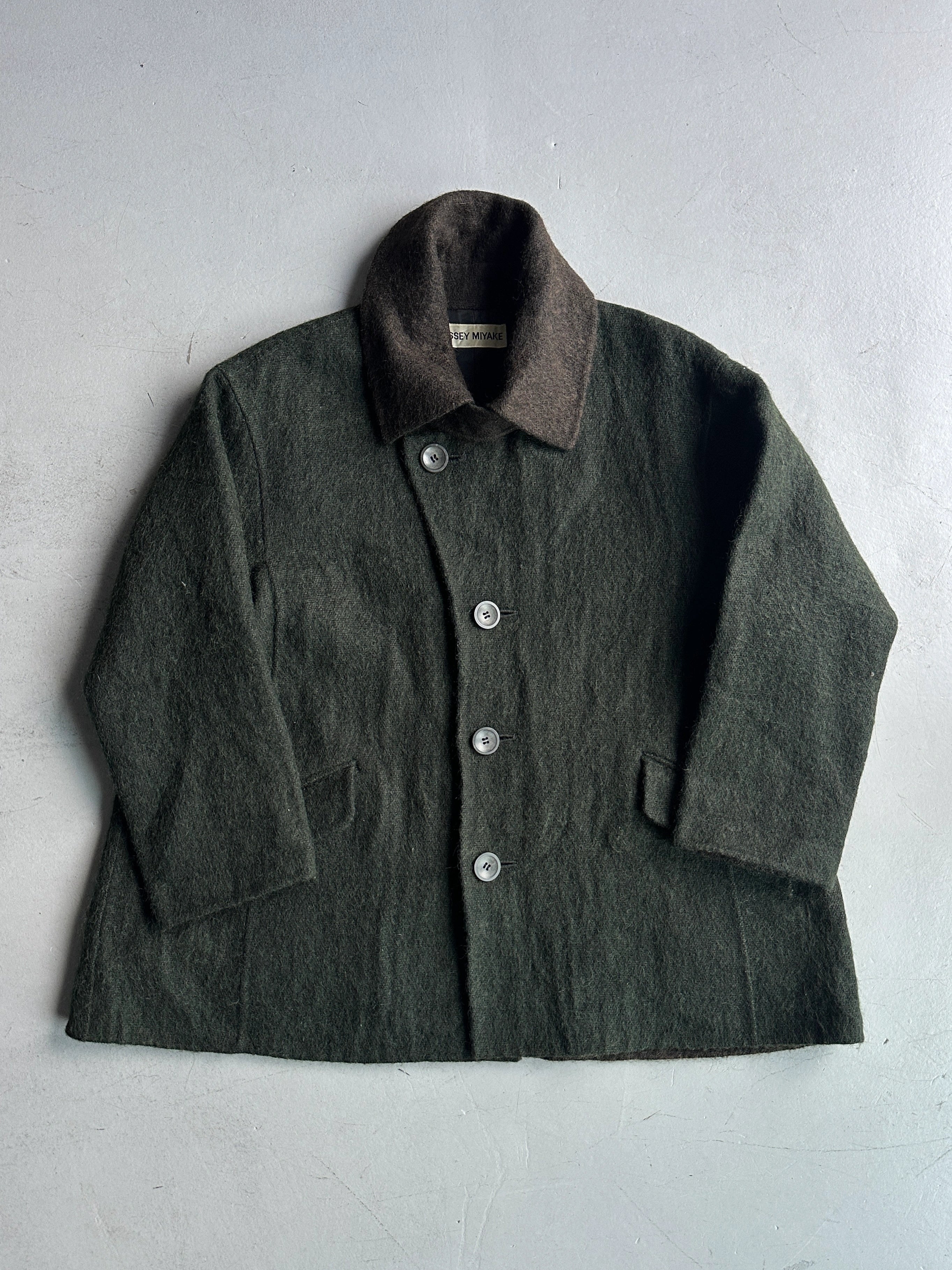 ISSEY MIYAKE - F/W 1995 CONTRASTING COLLAR FELTED WOOL JACKET