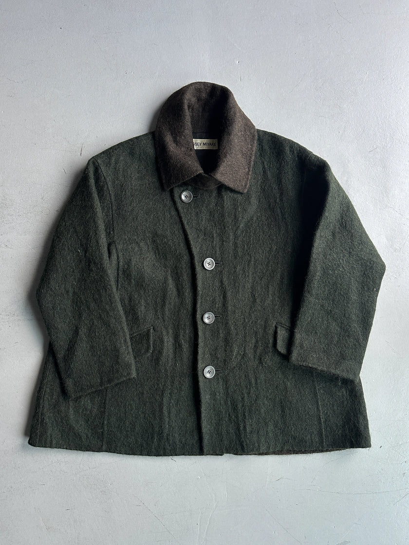 ISSEY MIYAKE - F/W 1995 CONTRASTING COLLAR FELTED WOOL JACKET