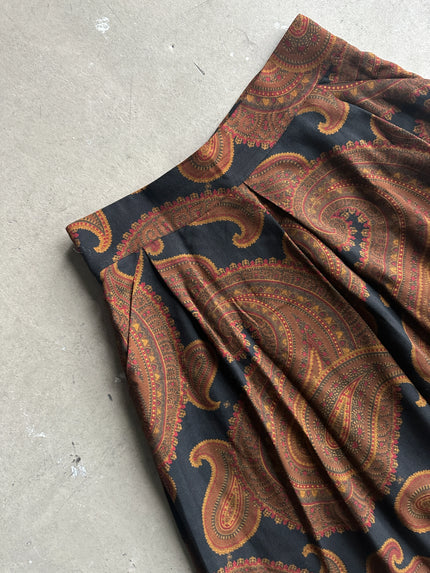 BYBLOS - 1980s PRINTED MAXI SKIRT WITH FRONT POCKETS