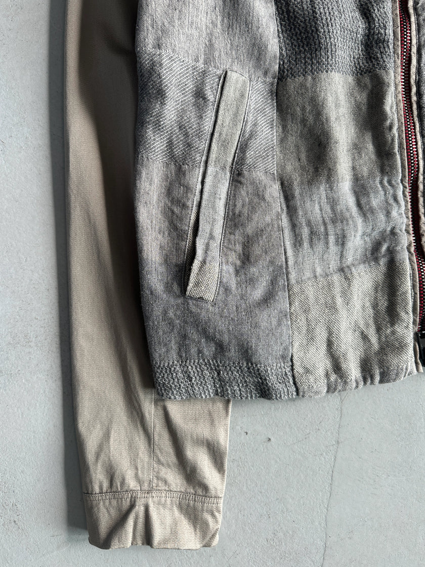 DIESEL - 2000s LINEN ZIPPED JACKET