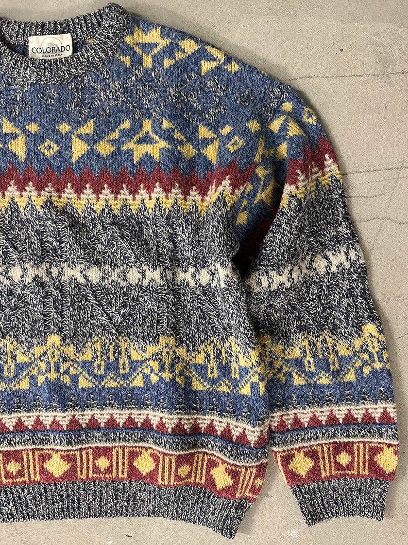 1990s GEOMETRIC JACQUARD JUMPER