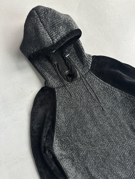 EMPORIO ARMANI - 2000s CHENILLE JUMPER WITH CONTRASTING FRONT AND HOOD
