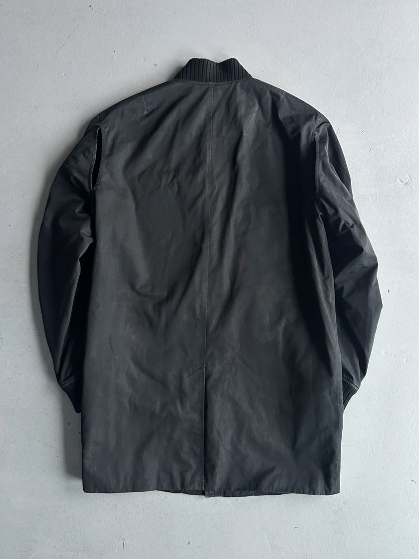 MARNI - early 2000s COATED COAT WITH KNIT COLLAR AND CUFFS